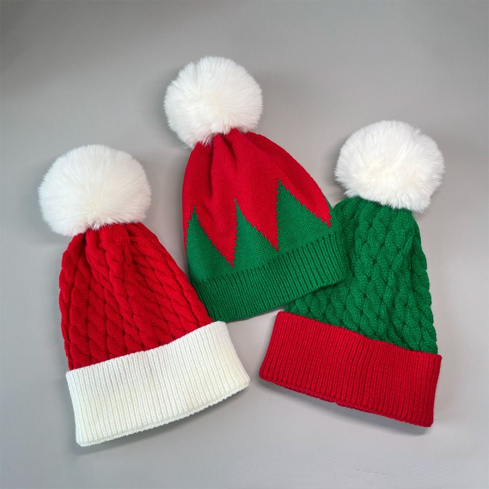 Baby Hat Beanie - Winter Christmas Hat Fur Pom Poms