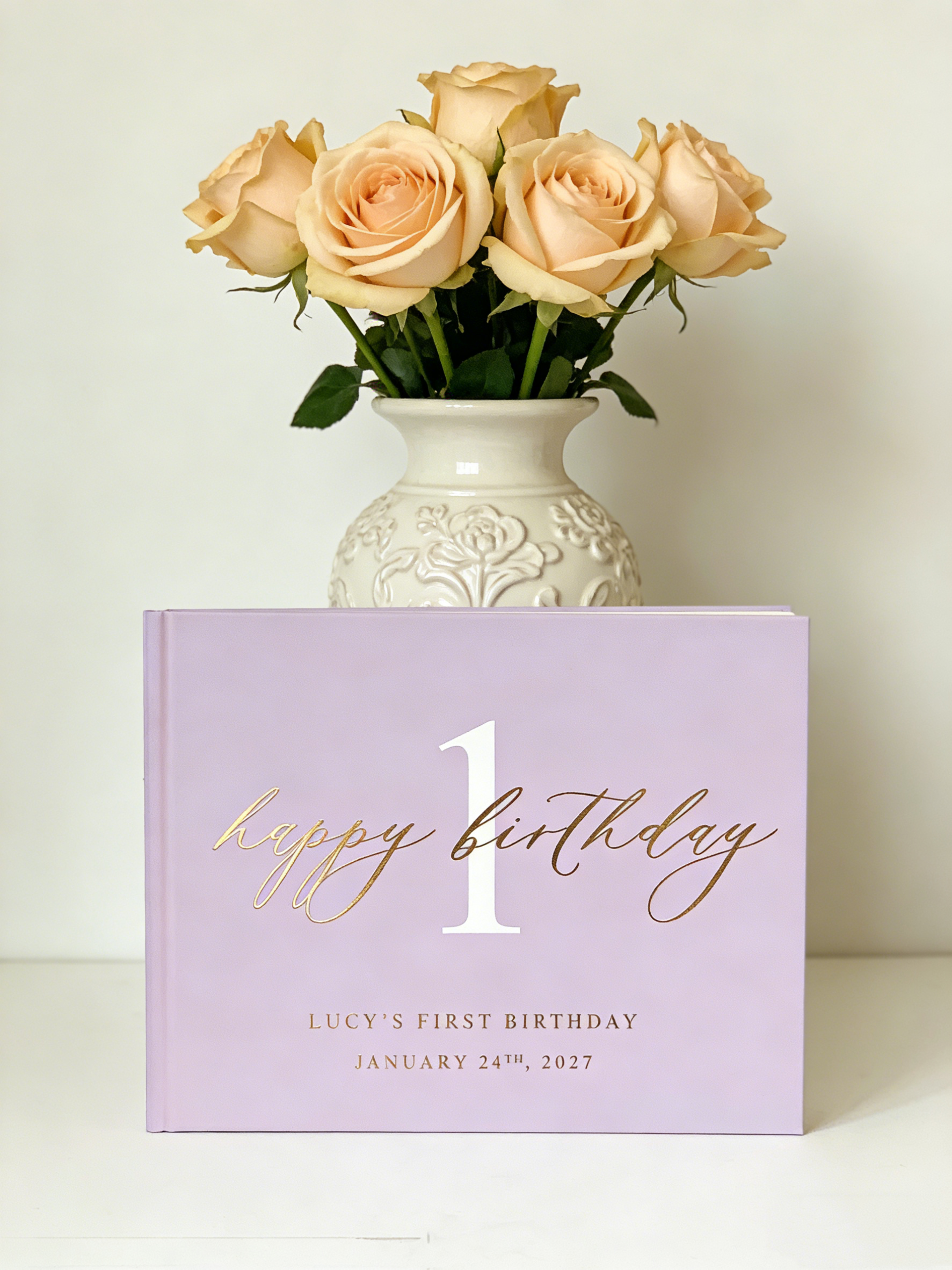 Baby Clothing Keepsake - Personalized First Birthday Guest Book |