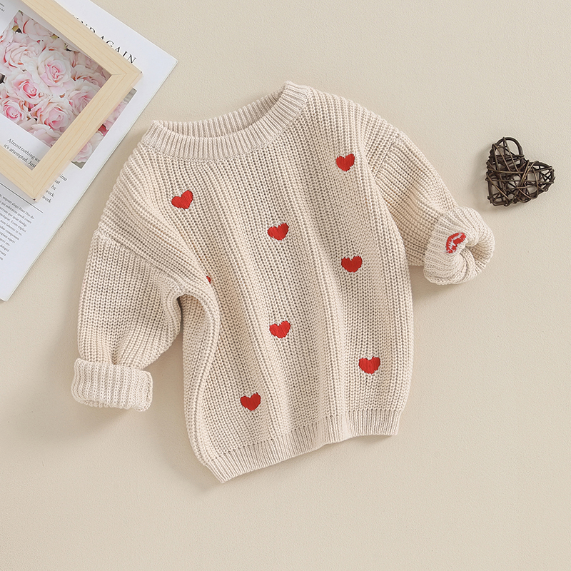 Baby Clothing Jumpers - Adorable Toddler Sweaters Lovely Heart Patterned
