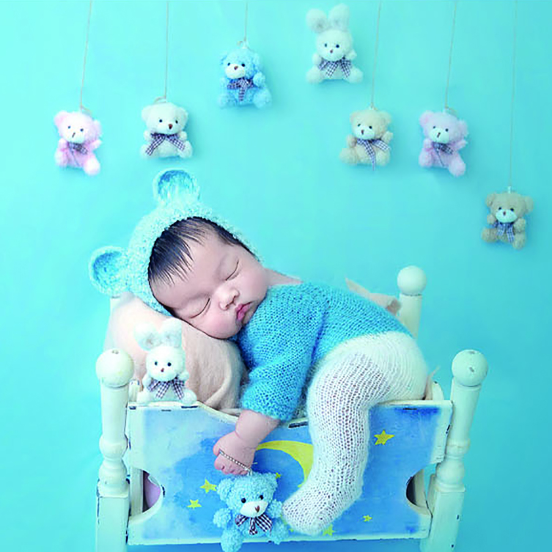 Baby Clothing Onesies - Vintage Knit Fluffy Teddy Bear Romper