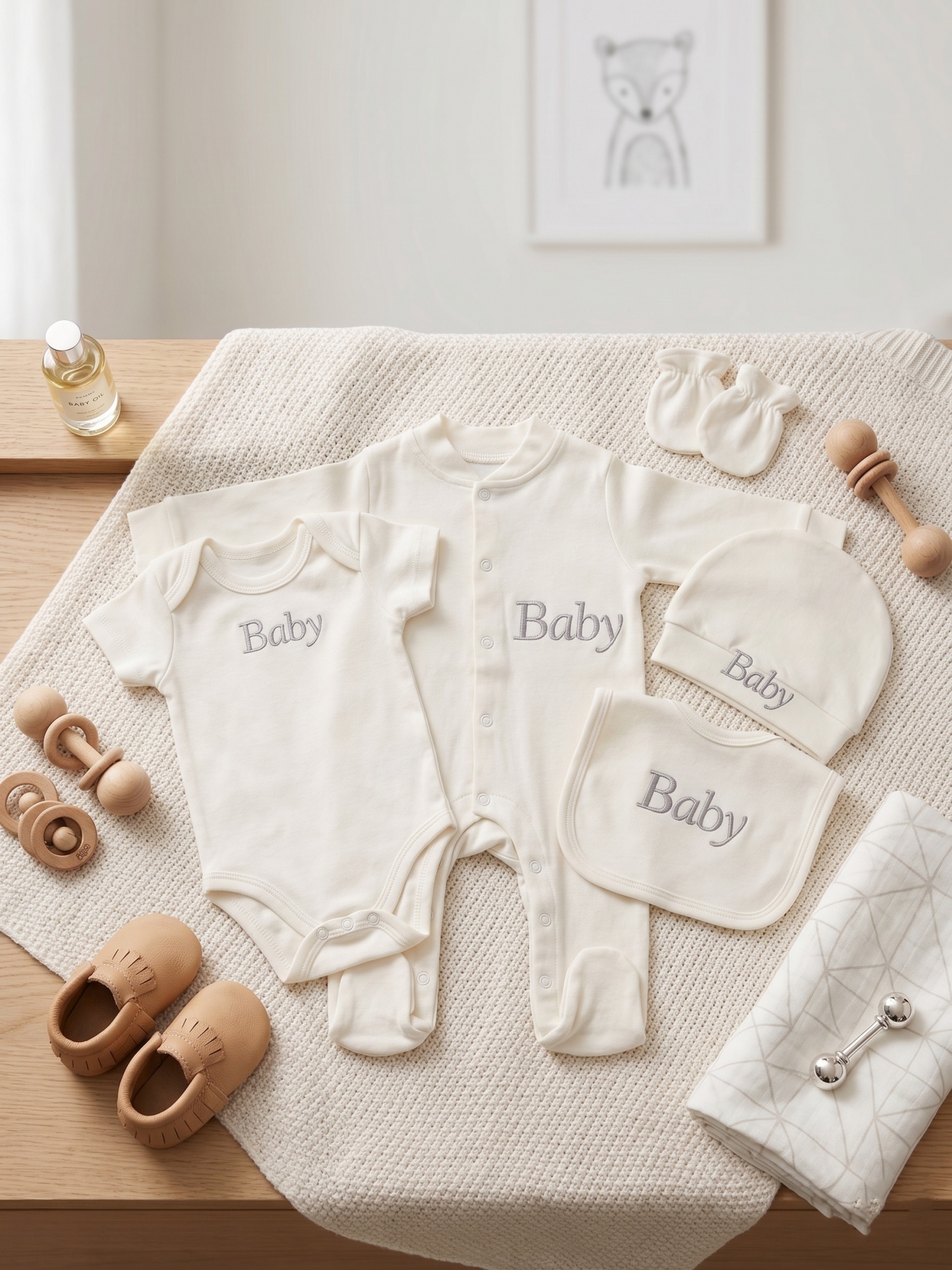 Minimalist Solid Color Embroid - Baby Clothing Keepsake recensione e prezzo