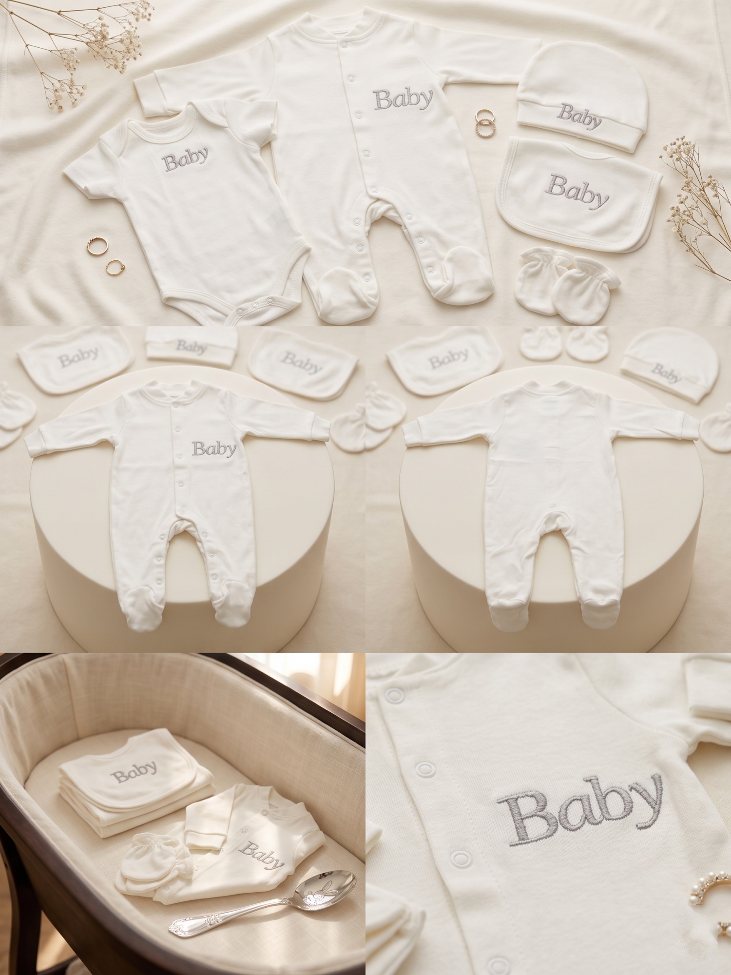 Minimalist Solid Color Embroid - Baby Clothing Keepsake recensione e prezzo