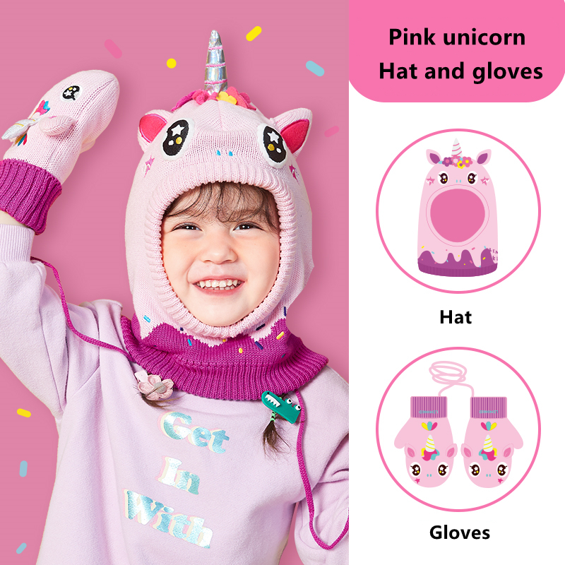 Kids Hat Scarf Gloves Set 3D D - Baby Hat Beanie recensione e prezzo