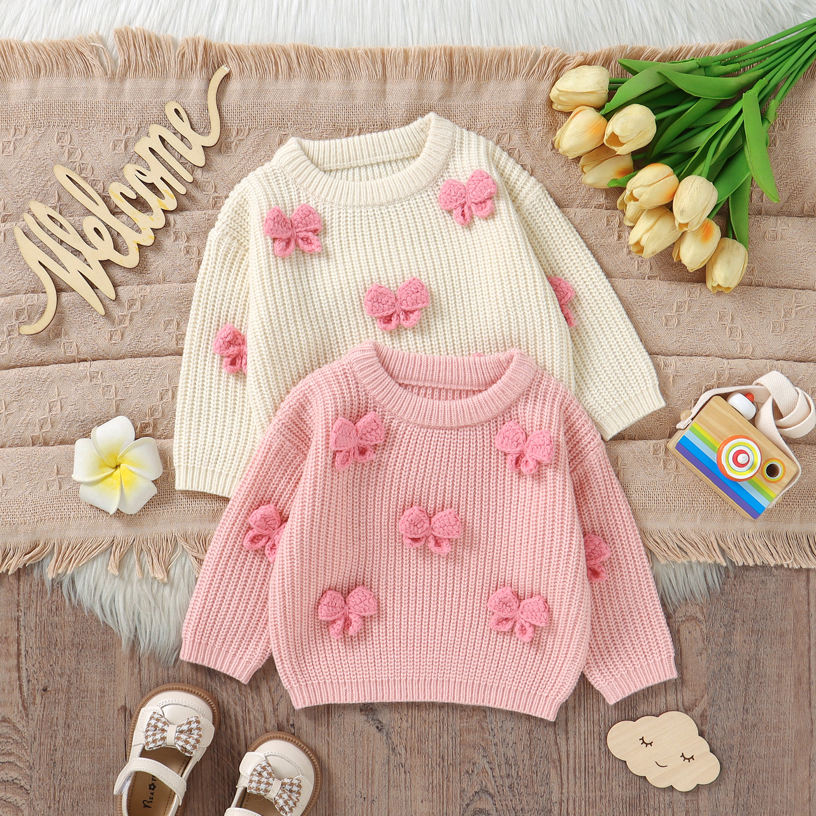 Fashion Bowknot Knitted Baby G - Baby Clothing Jumpers recensione e prezzo