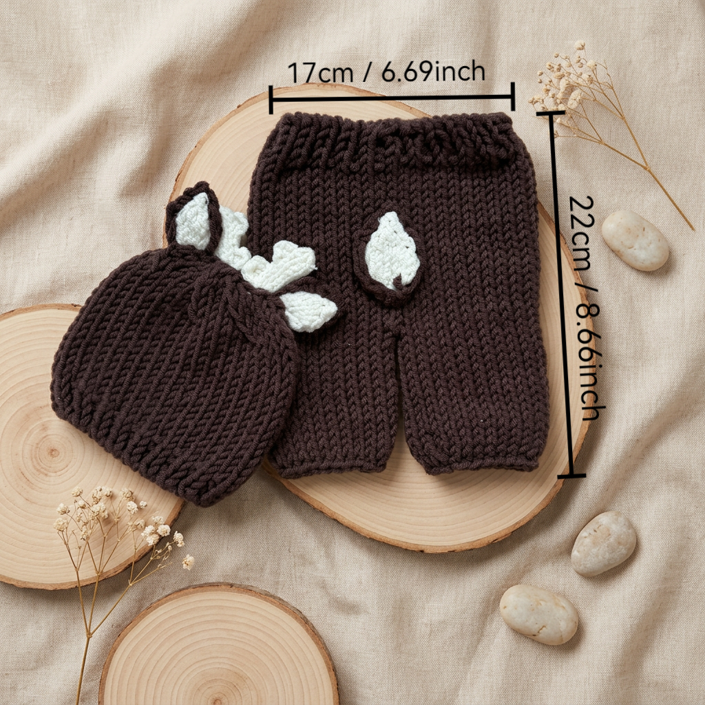 2Pcs Newborn Fawn Outfit Photo - Baby Hat Beanie recensione e prezzo