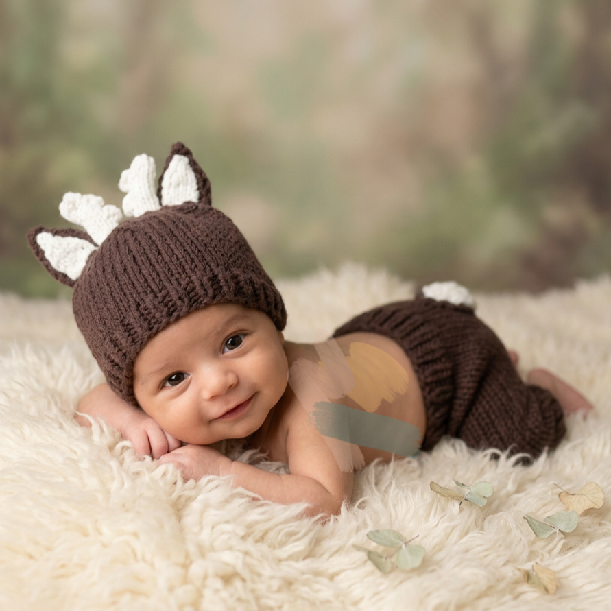 2Pcs Newborn Fawn Outfit Photo - Baby Hat Beanie recensione e prezzo