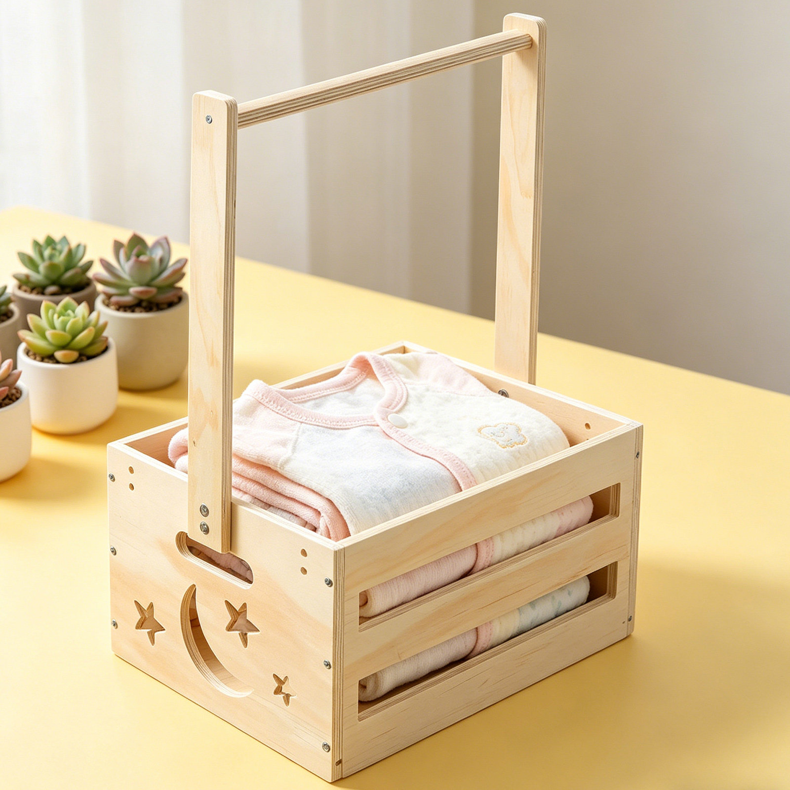 Portable Wood Laundry Hamper B - Baby Clothing Keepsake recensione e prezzo