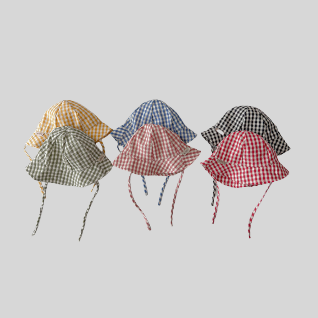 Ins Style Plaid Baby Bucket Ha - Sun Hat Wide Brim recensione e prezzo